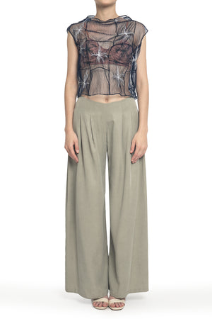 Pre Order - Sheer Gorden Patch Cropped Top